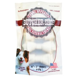 Butcher Shop All Size Dogs All Ages Rawhide Bone Natural 6 - 7 in. L 4 pk