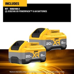 DeWalt 20V MAX XR Powerpack DCB2108-2 8 Ah Lithium-Ion Battery 2 pc