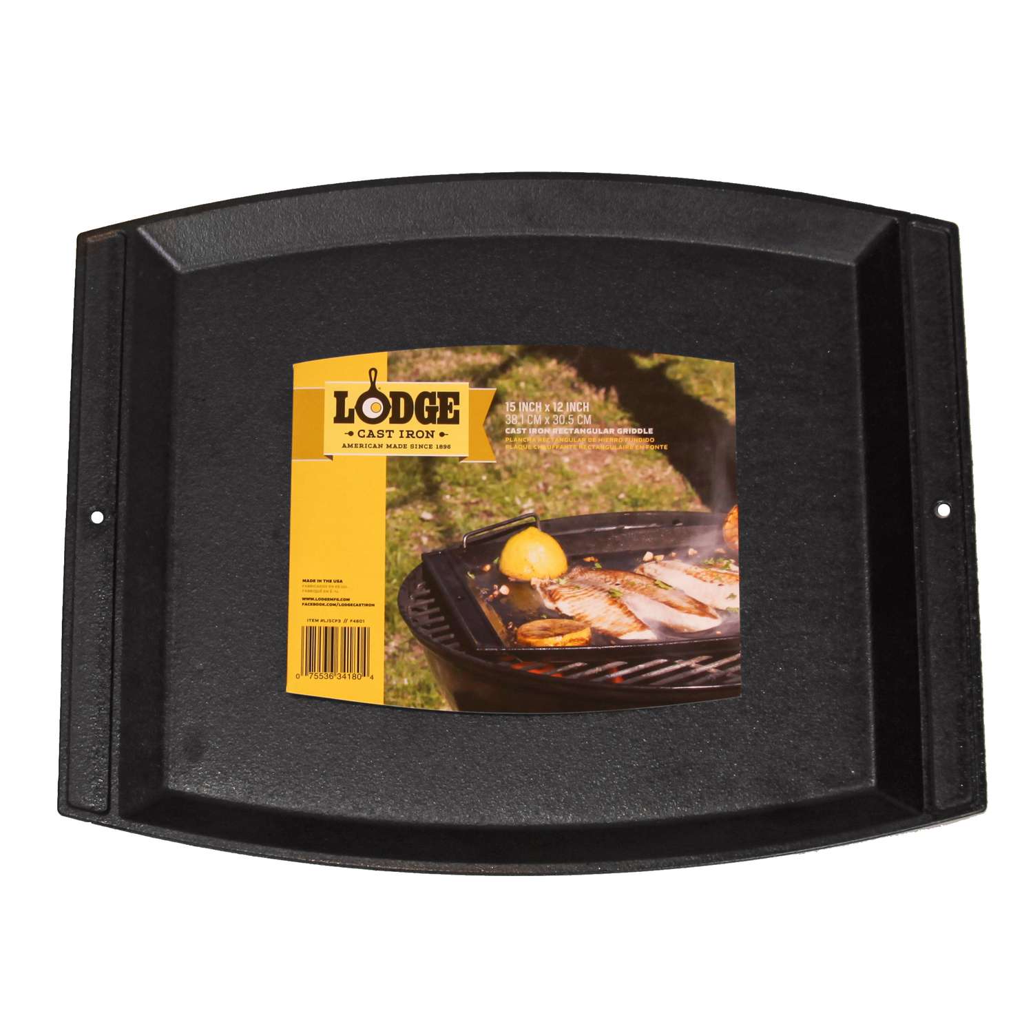 Lodge 15 in. x 12 in. Rectangular Cast Iron Griddle LJSCP3 - The