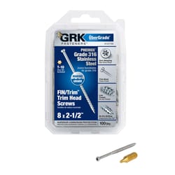 GRK Fasteners No. 8 in. X 2-1/2 in. L Star Trim Head W-Cut Construction Screws