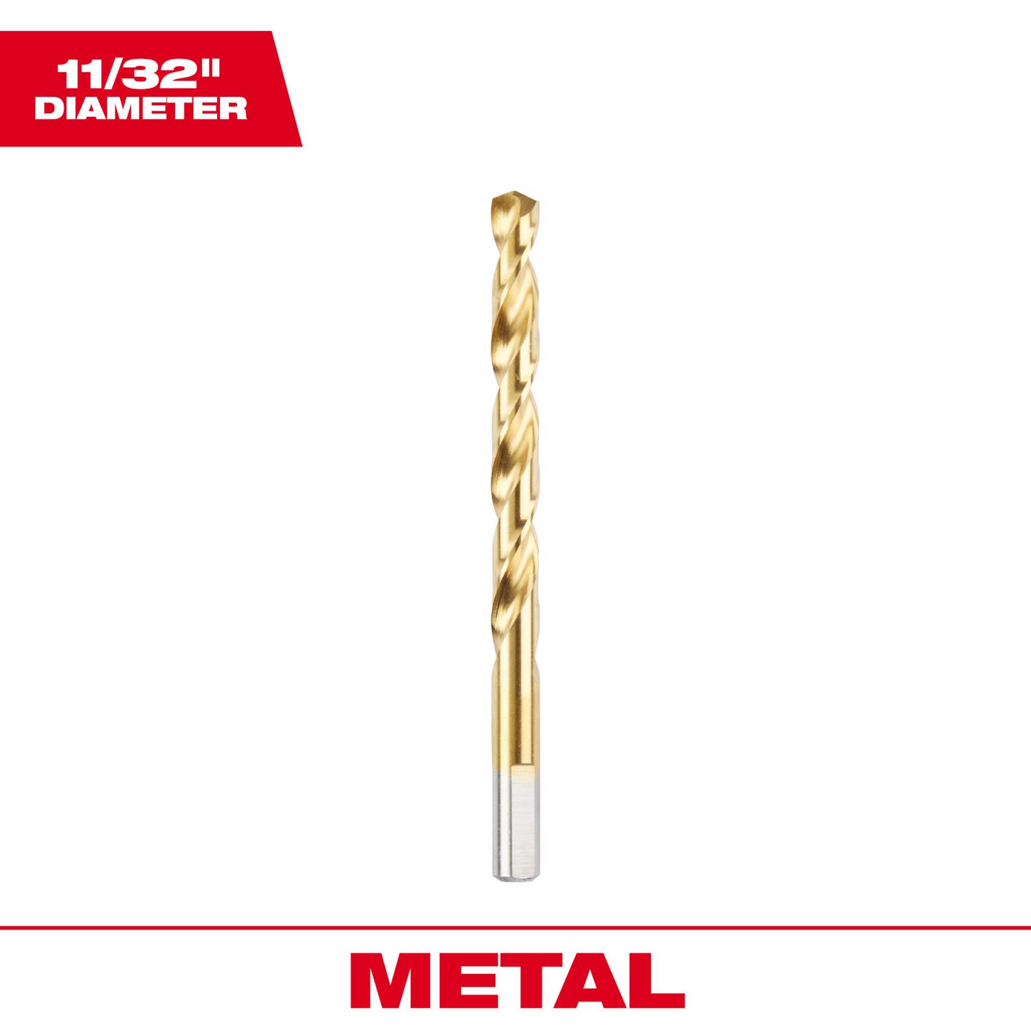Milwaukee Thunderbolt 11/32 in. X 4-3/4 in. L High Speed Steel Drill Bit 3-Flat Shank 1 pc