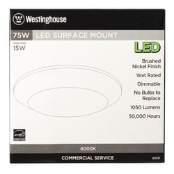 Westinghouse Brushed Nickel Metallic 5.5 in. W Steel LED Canless Recessed Downlight 15 W