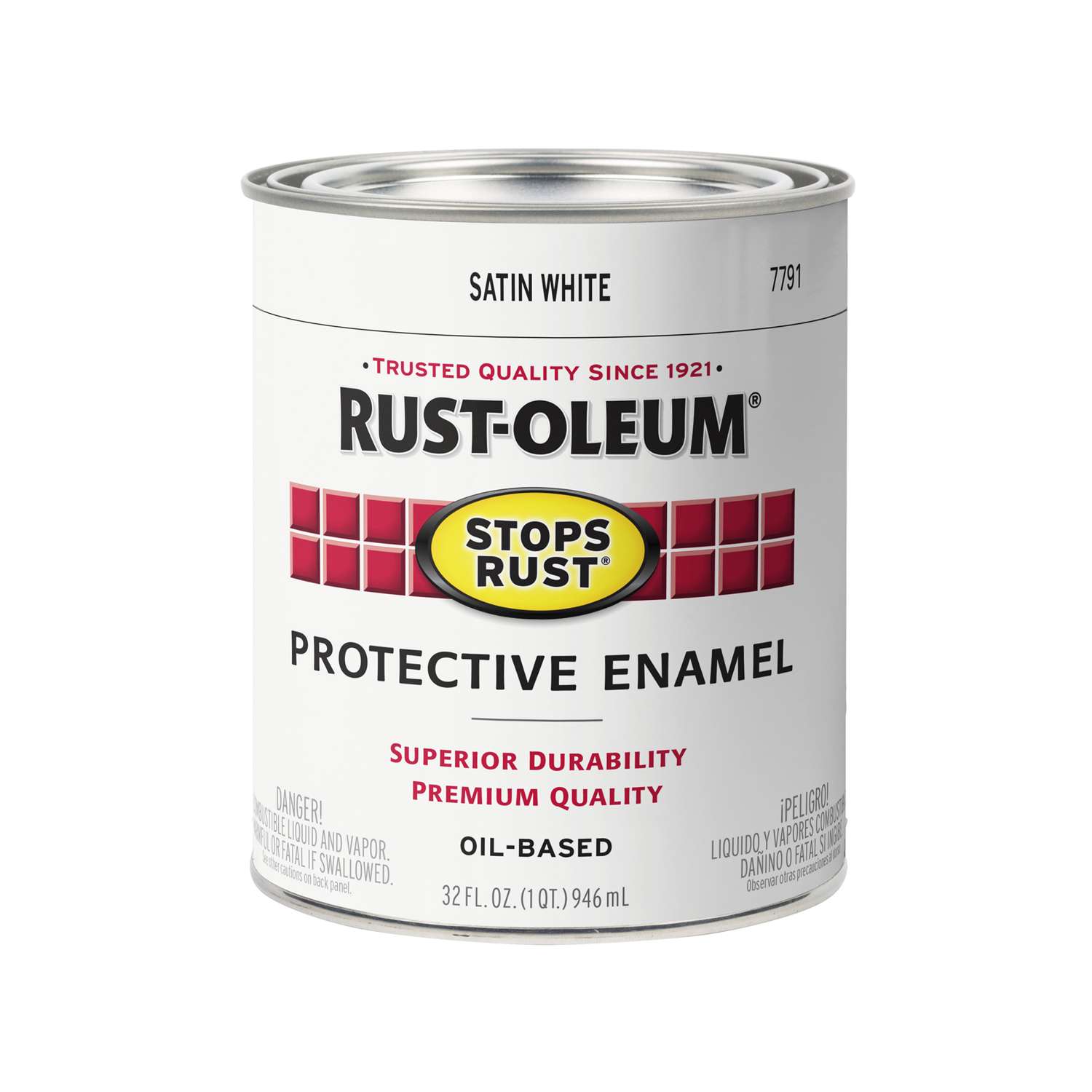 RustOleum Stops Rust Satin White OilBased Protective Paint 1 quart