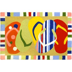 Jellybean 20 in. W X 30 in. L Multi-Color Sandals Polyester Accent Rug