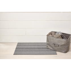 Chilewich 18 in. W X 28 in. L Gray Stripe PVC Vinyl Door Mat