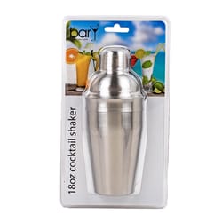 BarY3 18 oz Silver Stainless Steel Cocktail Shaker with Strainer