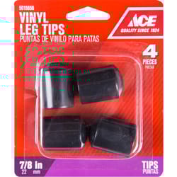 Ace Vinyl Leg Tip Black Round 7/8 in. W 1 pk