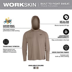 Milwaukee Workskin M Long Sleeve Men's Hooded Sandstone Tee Shirt