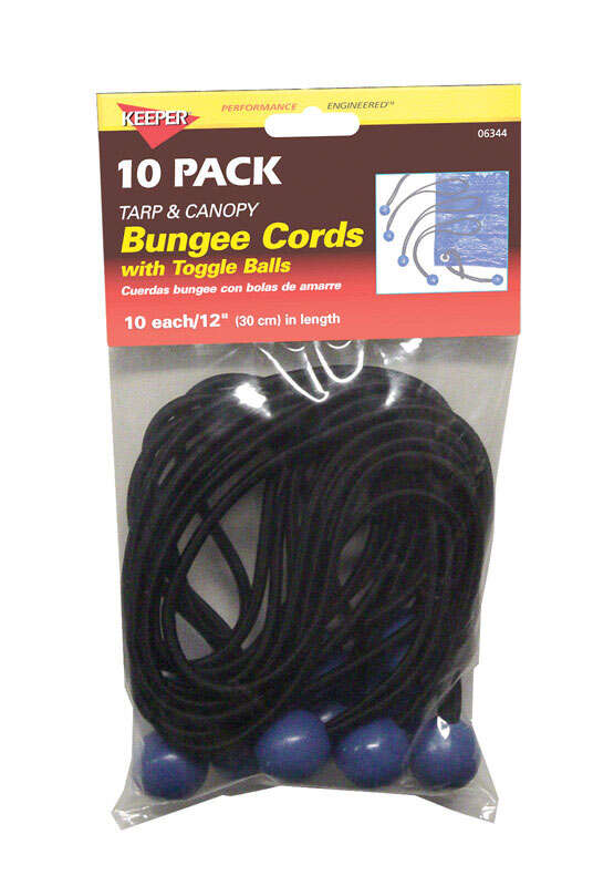 1/50Pcs 6" Multifunction Black Elastic Ball Loop Bungee Tie Tarpaulin Shock Cord 