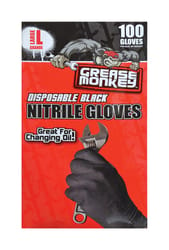 Grease Monkey Nitrile Disposable Gloves Large Black 100 pk