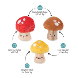 Pet Shop By Fringe Studio Multicolored Plush Shrooming Dog Toy