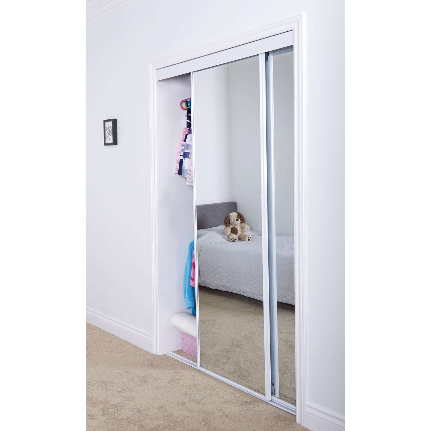 Erias Mirrored Sliding Door Ace Hardware, How To Install Mirror Sliding Closet Doors