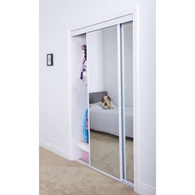 Erias Mirrored Sliding Door Ace Hardware, Wood Framed Mirrored Sliding Closet Doors