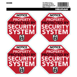 HILLMAN English Red Security Decal 6 in. H X 6 in. W