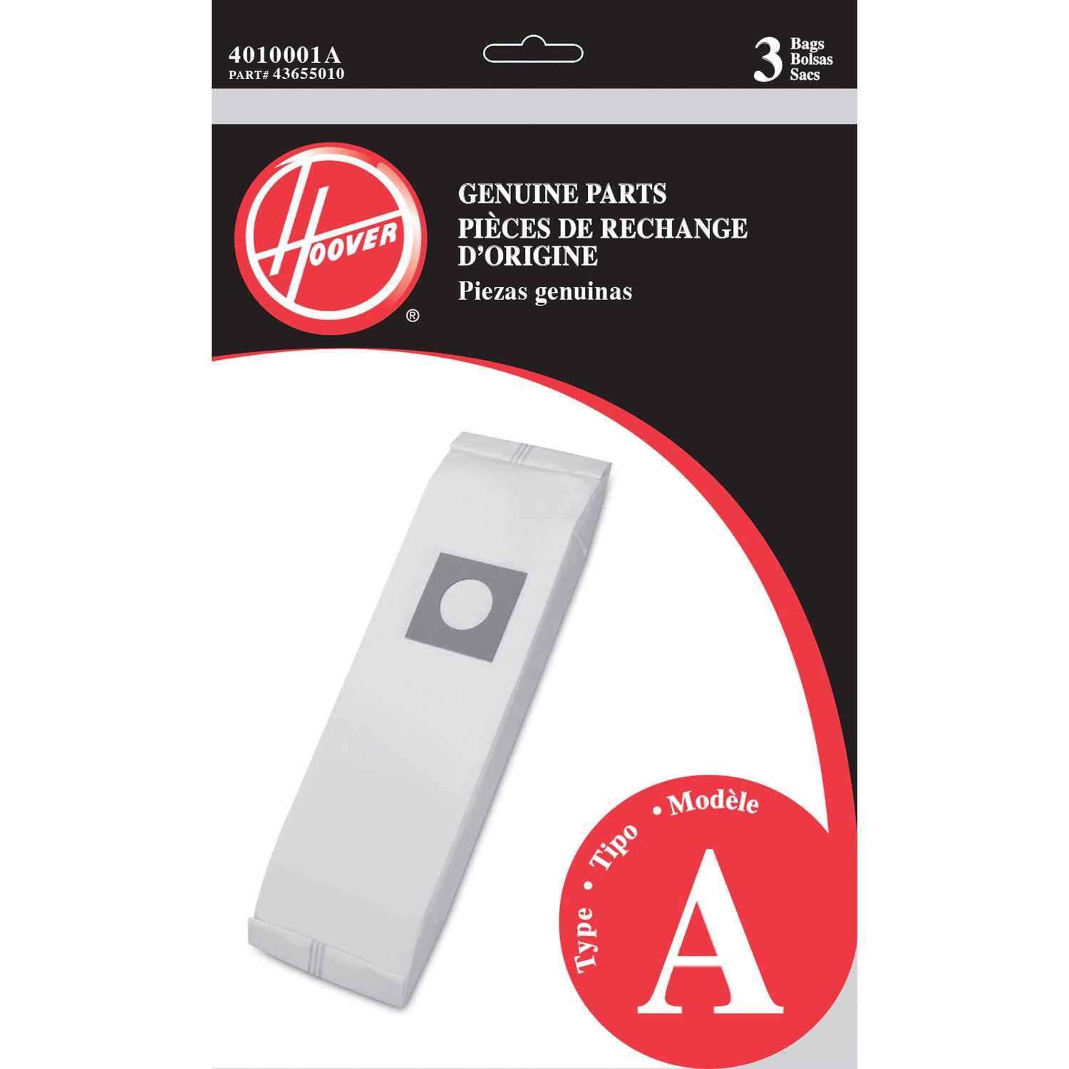 Hoover Vacuum Bag For Fits For Top Fill Upright Vacuums. 3 pk Ace