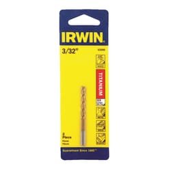 Irwin 3/32 in. X 2-1/4 in. L High Speed Steel Drill Bit Straight Shank 1 pc