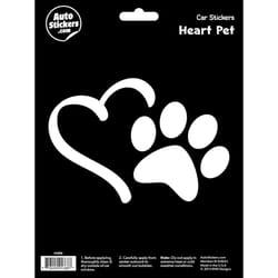 Decalcomania Heart and Paw Print Car Sticker Vinyl 1 pk