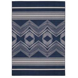 Linon Home Decor Hadrys 3 ft. W X 5 ft. L Ivory/Navy Boho Polyester Accent Rug