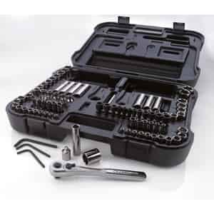 Craftsman  3/8 in.  x 1/4 and 3/8 in. drive  Metric and SAE  6 and 12 Point Mechanic's Tool Set  104 