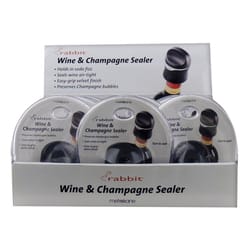 Rabbit Black Rubber/Stainless Steel Wine and Champagne Sealer
