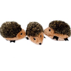 ZippyPaws Miniz Brown Plush Hedgehogs Dog Toy 3 pk