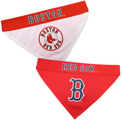 Pets First Red/White Boston Red Sox Cotton/Nylon Dog Collar Bandana Small/Medium