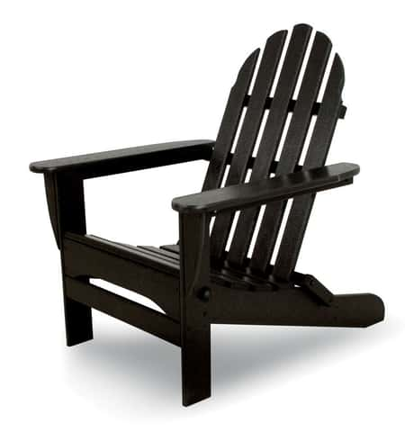 Ivy Terrace Classics Black HDPE Frame Adirondack Foldable Chair