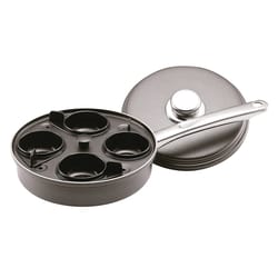 Farberware Aluminum/Stainless Steel Egg Poacher 4 pocket Gray