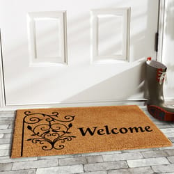 Home & More 2 ft. W X 3 ft. L Multi-color Welcome Post Coir Door Mat