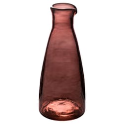 Karma 7 in. H X 3 in. W X 3 in. L Merlot Glass Hammered Carafe