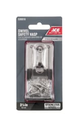 Ace Stainless Steel 3-1/4 in. L Swivel Staple Safety Hasp