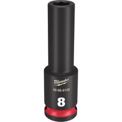 Milwaukee Shockwave 8 mm X 3/8 in. drive Metric 6 Point Deep Impact Socket 1 pc