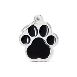 MyFamily Classic Black Paw Metal Dog Pet Tags Large