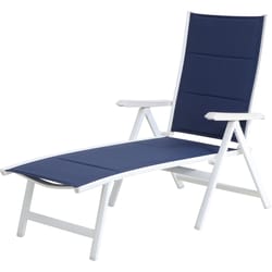 Mod Everson White Aluminum Frame Padded Sling Folding Chaise Lounge
