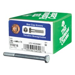 HILLMAN M6-1.00 mm D X 70 mm L Heat Treated Steel Hex Head Cap Screw 1 pk