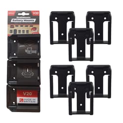 StealthMounts Battery Mounts Compatible with Craftsman V20; Black ABS Battery Holder 6 pk