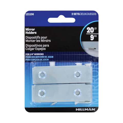 Hillman AnchorWire Silver Hidden Mirror Holder 20 lb 2 pk