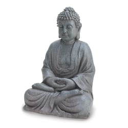 Accent Plus 11.5 in. H X 7 in. W X 8.5 in. L Gray Peace And Love Budda