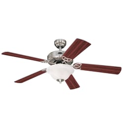 Westinghouse Vintage II 52 in. Brushed Nickel Brown LED Indoor Ceiling Fan