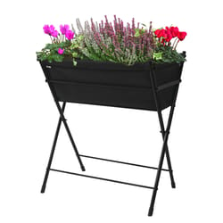 VegTrug Poppy Go 31.1 in. H X 25.5 in. W X 15.7 in. D Steel Planter Black