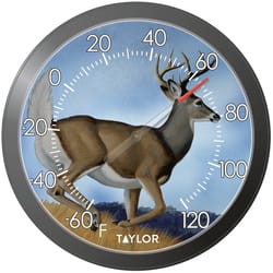 Taylor White Tail Deer Dial Thermometer Plastic 13.25 in.