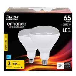 Feit BR40 E26 (Medium) LED Bulb Bright White 65 Watt Equivalence 2 pk