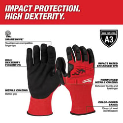 Milwaukee Indoor/Outdoor Dipped Gloves Black/Red XL 1 pair