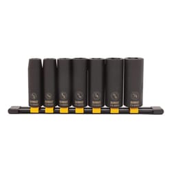 DeWalt 1/2 in. X 1/2 in. drive SAE 6 Point Deep Impact Socket 7 pc