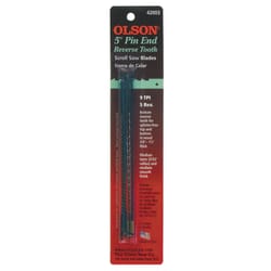 Olson 5 in. Carbon Steel Scroll Saw Blade 9/5 TPI 6 pk