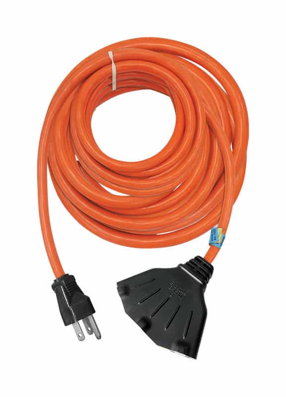 Ace Indoor and Outdoor 100 ft. L Orange Triple Outlet Cord 12/3 STW