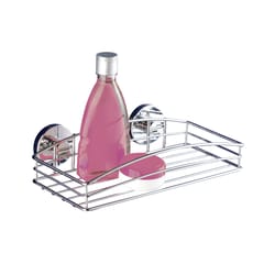 Wenko Vacuum-Loc Silver Shower Caddy Wall Shelf