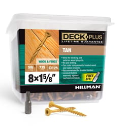 HILLMAN Deck Plus No. 8 Ga. X 1-5/8 in. L Tan Star Flat Head Exterior Deck Screws 5 lb 735 pk