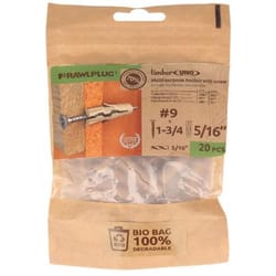 RAWLPLUG 5/16 in. D X 1.75 in. L Polypropylene Phillips Head Drywall Anchor 20 pc