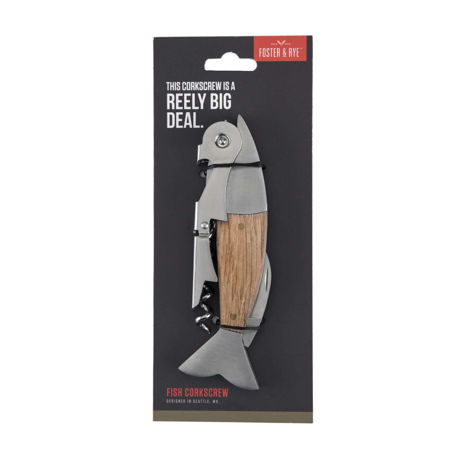 Foster & Rye Fish Stainless Steel/Wood Corkscrew Ace Hardware